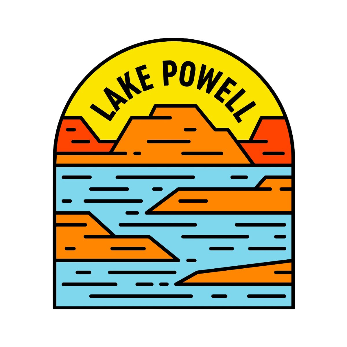 Lake Powell Colorful Water Rock Sticker Fell